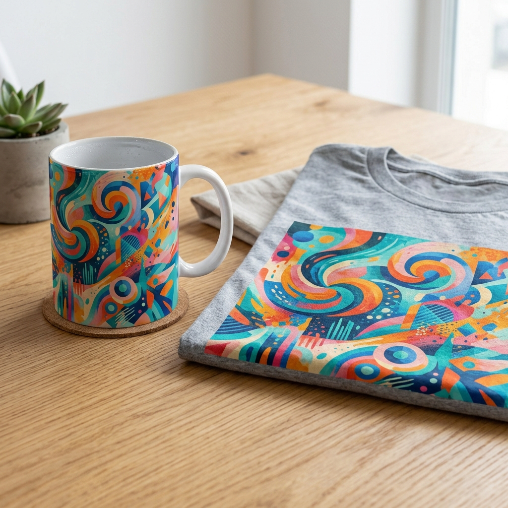 Sublimación personalizada de taza y playera por L.Ortiz Design.